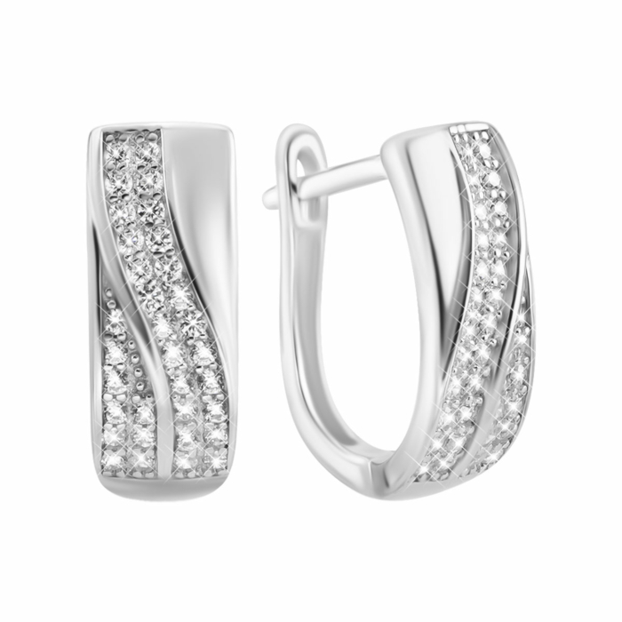 Серебряные серьги с фианитами. Артикул UG5SZDE17033