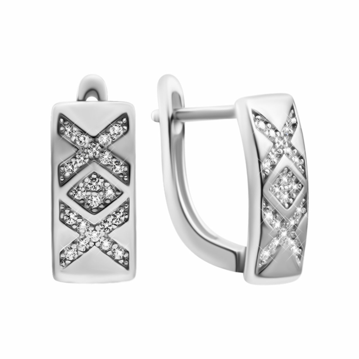 Серебряные серьги с фианитами. Артикул UG5SZDE17047