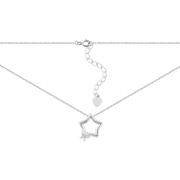 Срібне кольє Зірка з фіанітами. Артикул UG5SZDN01442