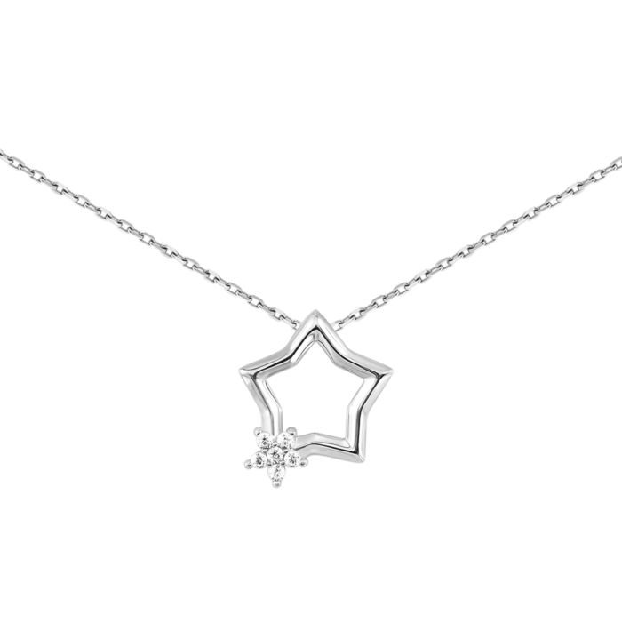 Срібне кольє Зірка з фіанітами. Артикул UG5SZDN01442
