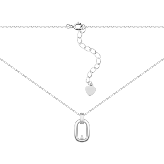 Серебряное колье с фианитом. Артикул UG5SZDN01443
