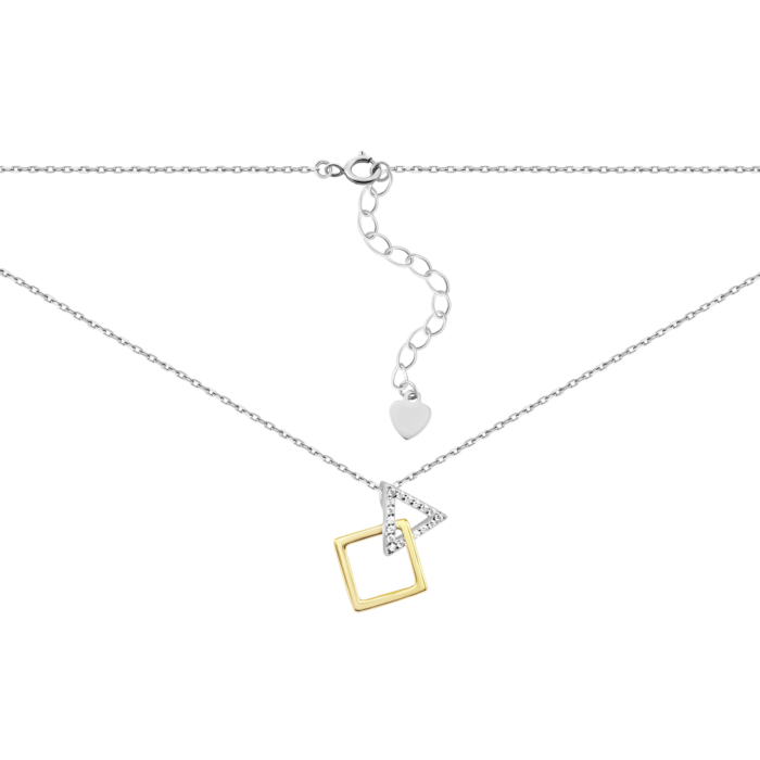 Серебряное колье с позолотой и фианитами. Артикул UG5SZDN01451