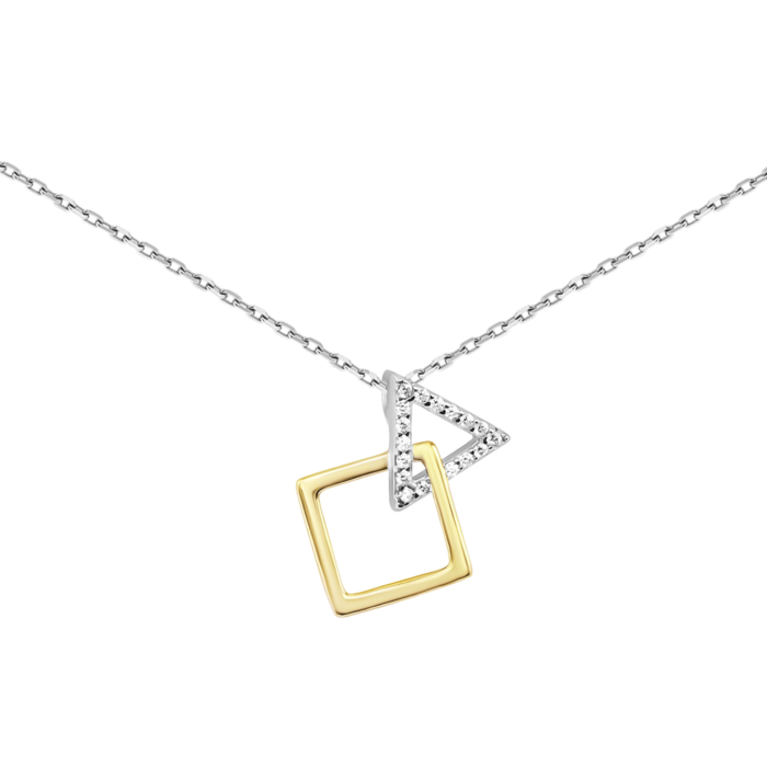 Серебряное колье с позолотой и фианитами. Артикул UG5SZDN01451