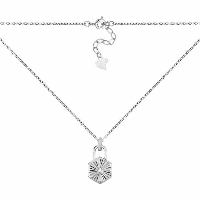 Серебряное колье Замочек с фианитом. Артикул UG5SZDN01531