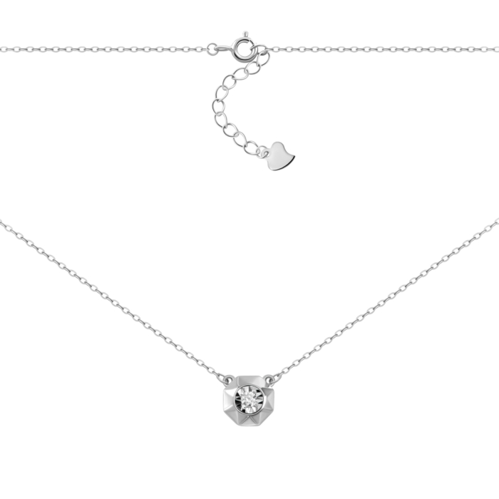 Серебряное колье с фианитом. Артикул UG5SZDN01623