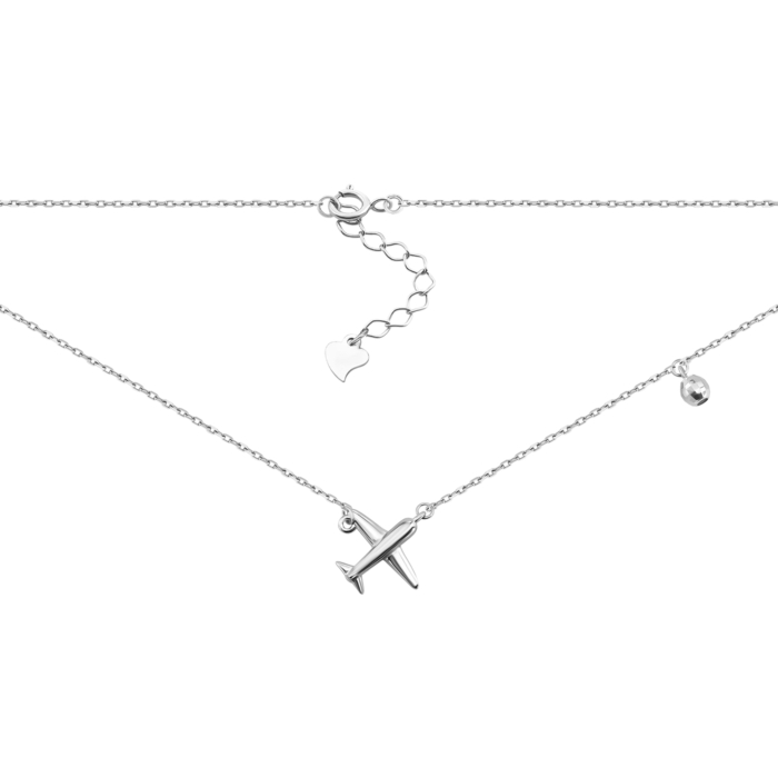 Серебряное колье Самолёт. Артикул UG5SZDN01696