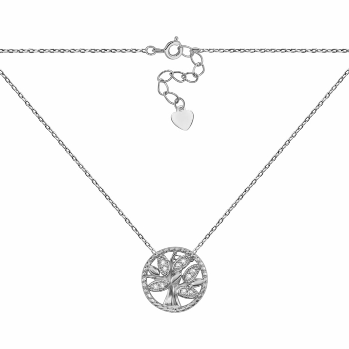 Серебряное колье Дерево с фианитами. Артикул UG5SZDN14258