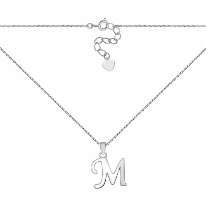 Серебряное колье Буква М. Артикул UG5SZDN14308 M