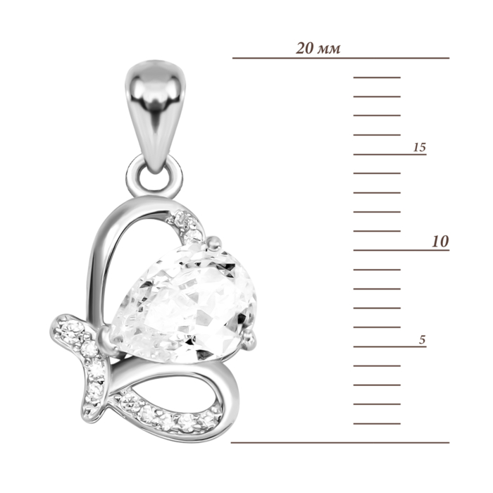 Срібна підвіска Метелик з фіанітами. Артикул UG5SZDP02872