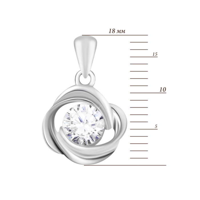 Срібна підвіска з фіанітом. Артикул UG5SZDP02896