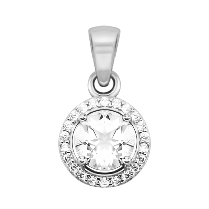Срібна підвіска з топазом та фіанітами. Артикул UG5SZDP03146 топ б