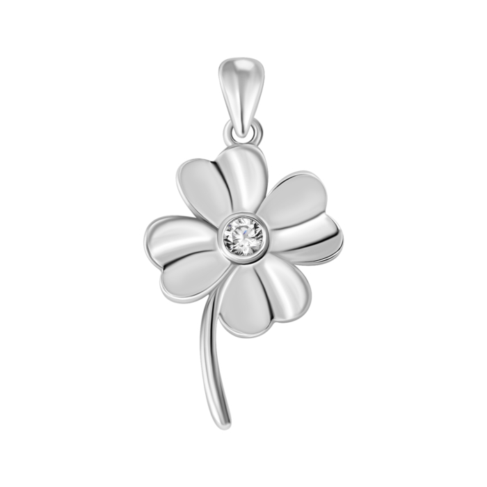 Срібна підвіска Квітка з фіанітом. Артикул UG5SZDP03643