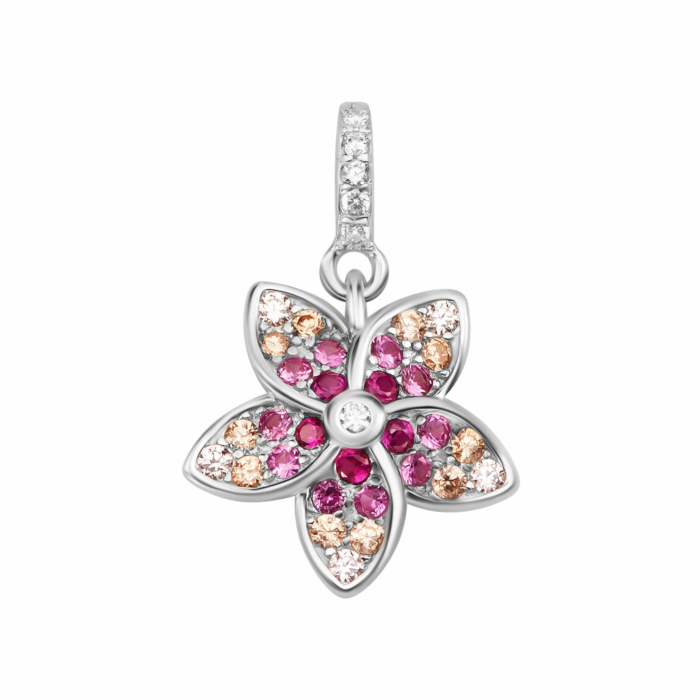 Срібна підвіска Квітка з фіанітами. Артикул UG5SZDP03645