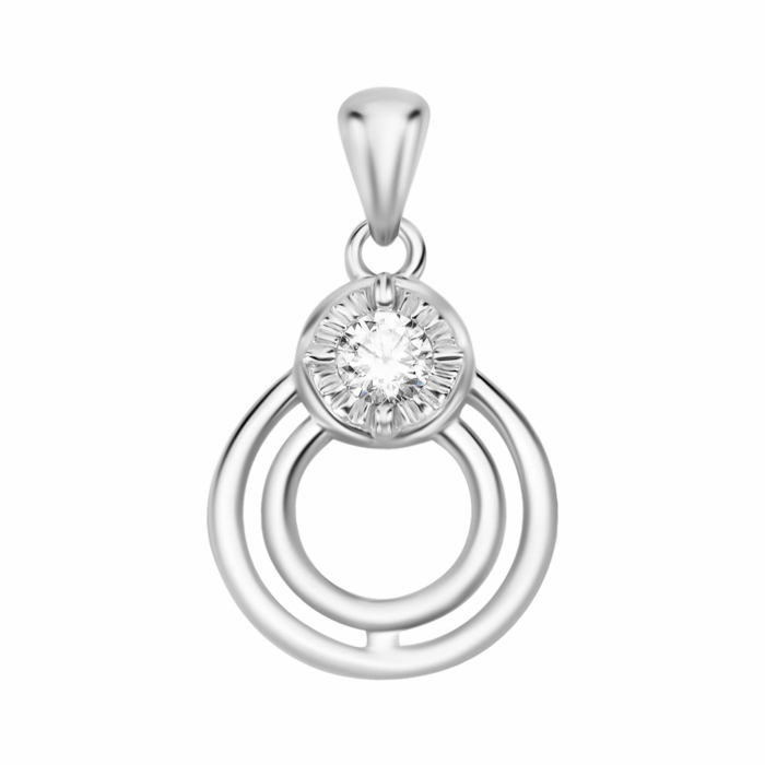 Срібна підвіска з фіанітом. Артикул UG5SZDP03692