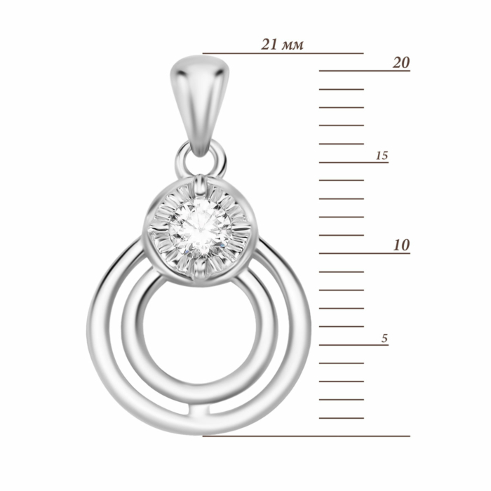 Срібна підвіска з фіанітом. Артикул UG5SZDP03692