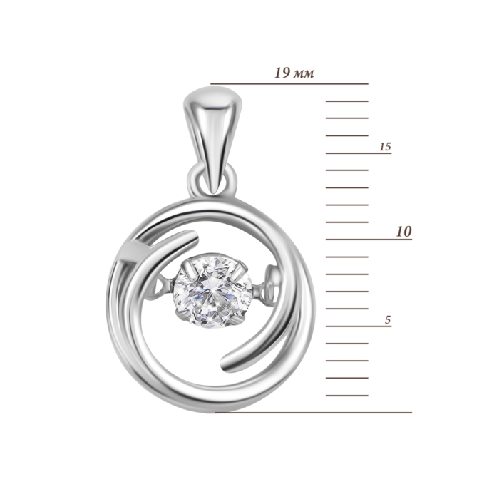 Срібна підвіска з фіанітом. Артикул UG5SZDP03705