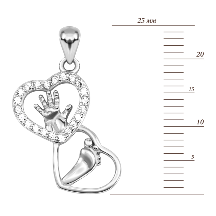 Срібна підвіска з фіанітами. Артикул UG5SZDP03720