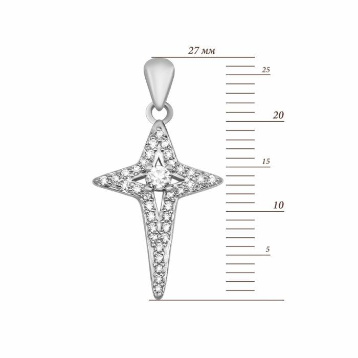 Срібна підвіска Зірочка з фіанітами. Артикул UG5SZDP03749