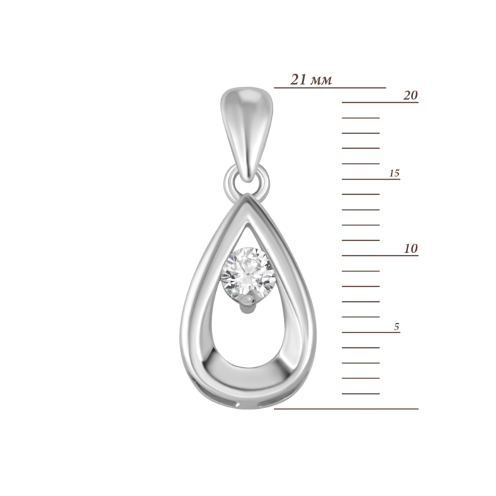 Срібна підвіска з фіанітами. Артикул UG5SZDP03764