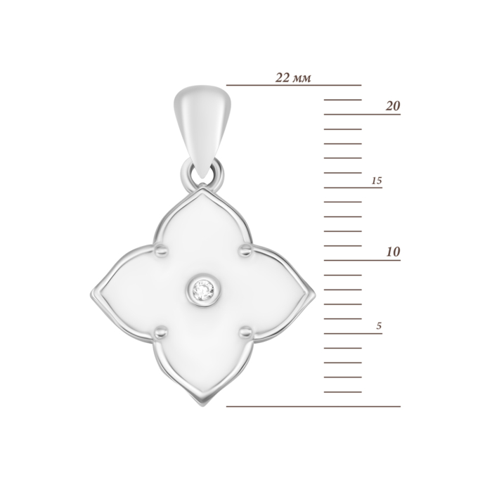 Срібна підвіска з емаллю та фіанітом. Артикул UG5SZDP03787