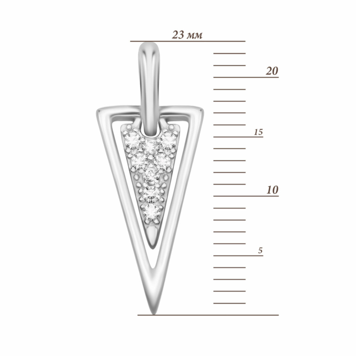 Срібна підвіска з фіанітами. Артикул UG5SZDP03798