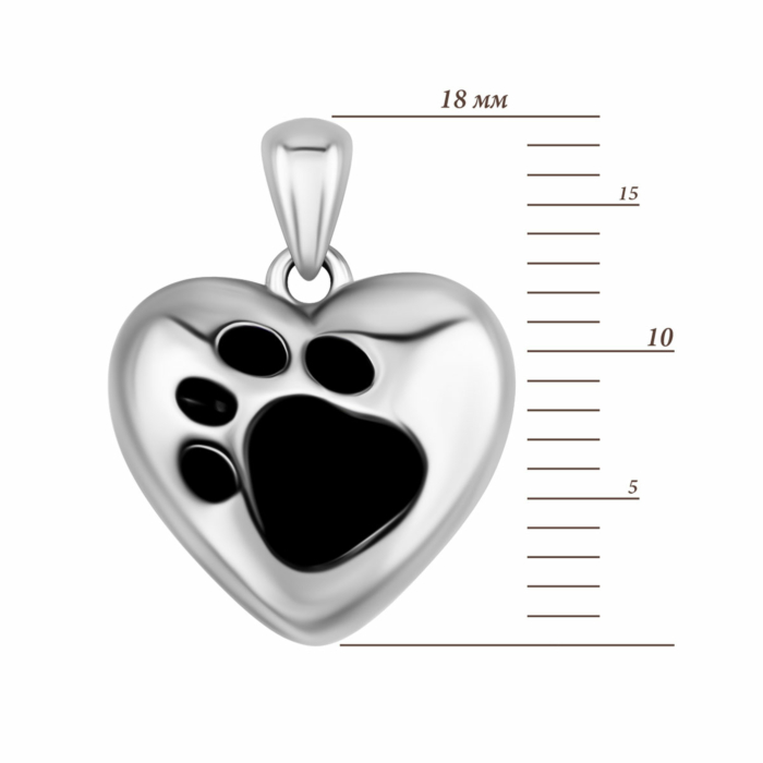 Срібна підвіска Лапка з емаллю. Артикул UG5SZDP03826