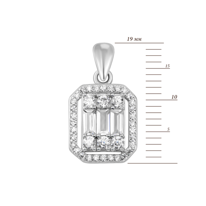 Срібна підвіска з фіанітами. Артикул UG5SZDP03828