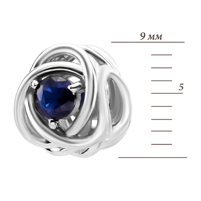 Срібна намистина шарм з фіанітом. Артикул UG5SZDP04020