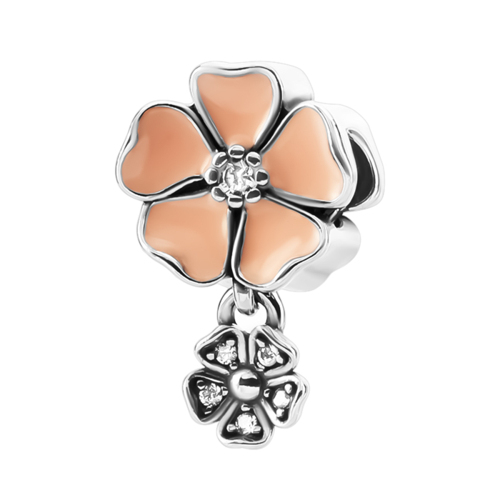 Срібна намистина шарм з емаллю та фіанітами. Артикул UG5SZDP04300