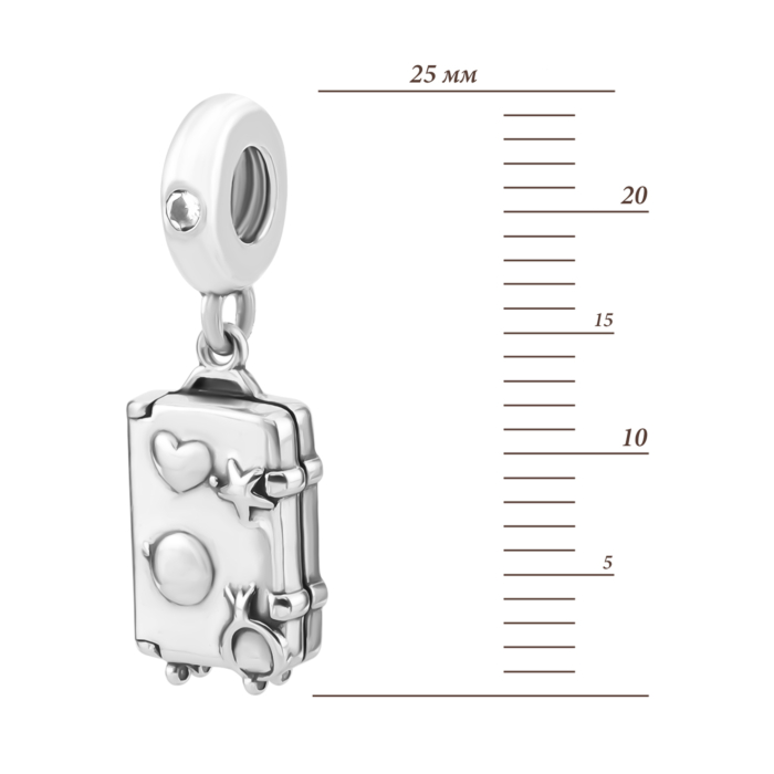 Срібна намистина шарм з фіанітом. Артикул UG5SZDP04400