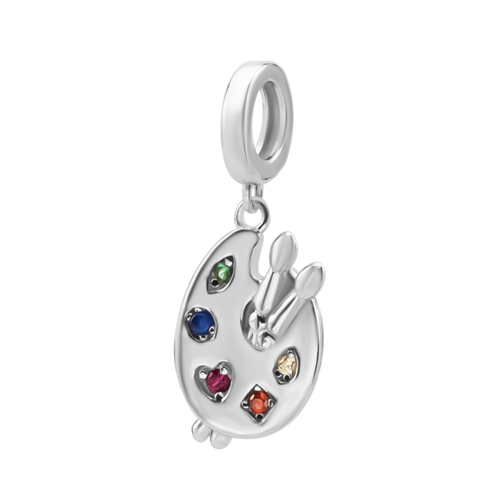 Срібна намистина шарм з фіанітами. Артикул UG5SZDP04605