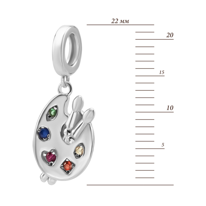 Срібна намистина шарм з фіанітами. Артикул UG5SZDP04605