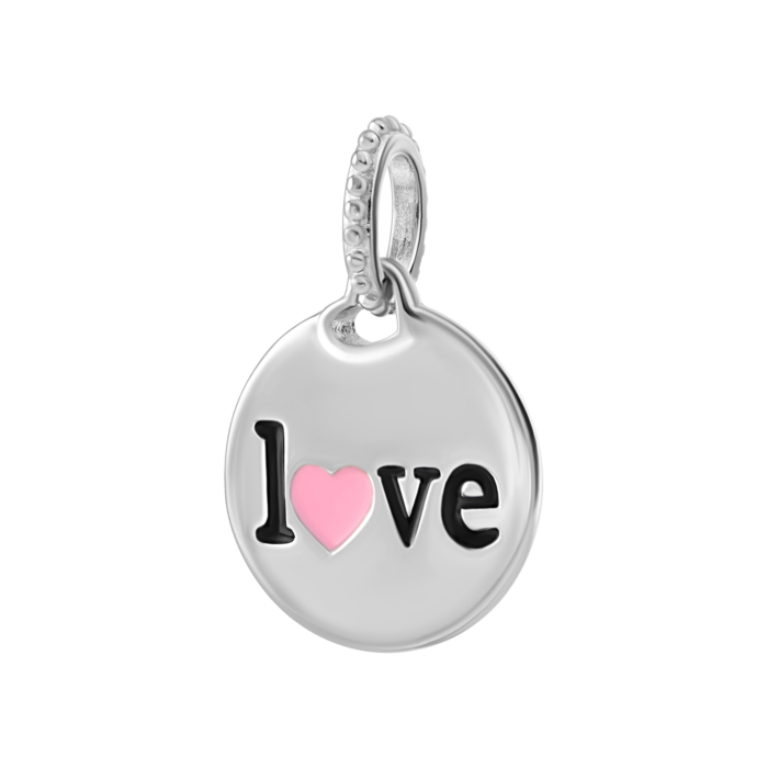 Срібна намистина шарм Любов з емаллю. Артикул UG5SZDP04616