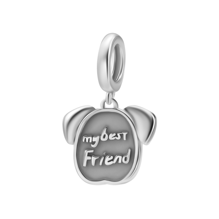 Срібна намистина шарм Найкращий друг. Артикул UG5SZDP04618