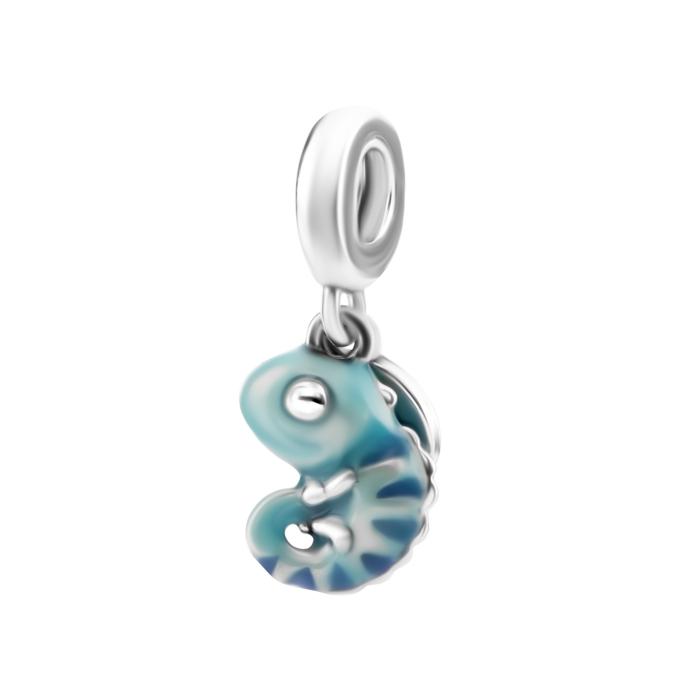 Серебряная бусина шарм с эмалью. Артикул UG5SZDP04727