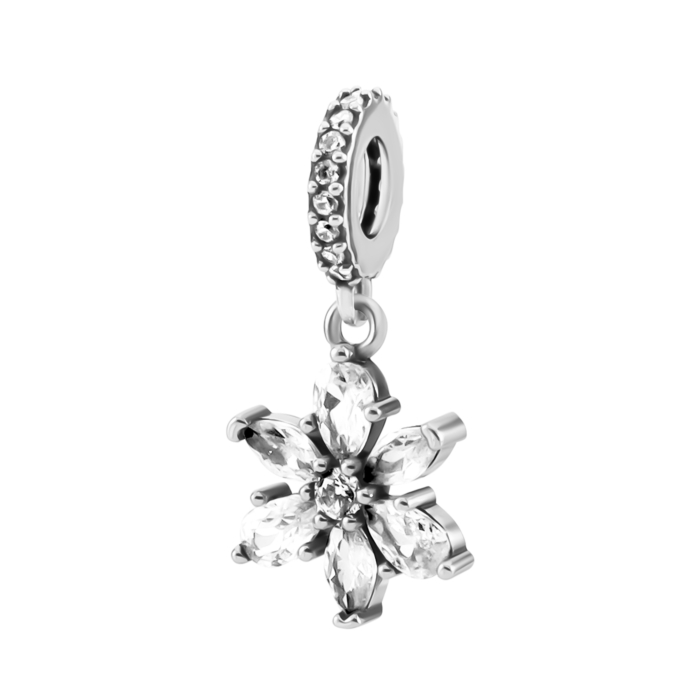 Срібна намистина шарм з фіанітами. Артикул UG5SZDP05066