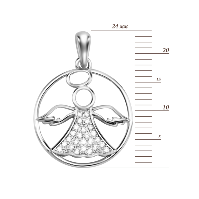 Срібна підвіска з фіанітами. Артикул UG5SZDP06144