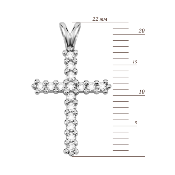 Срібна підвіска Хрестик з фіанітами. Артикул UG5SZDP10405