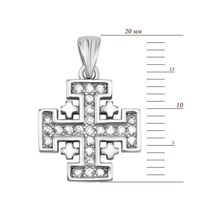 Срібна підвіска з фіанітами. Артикул UG5SZDP10752