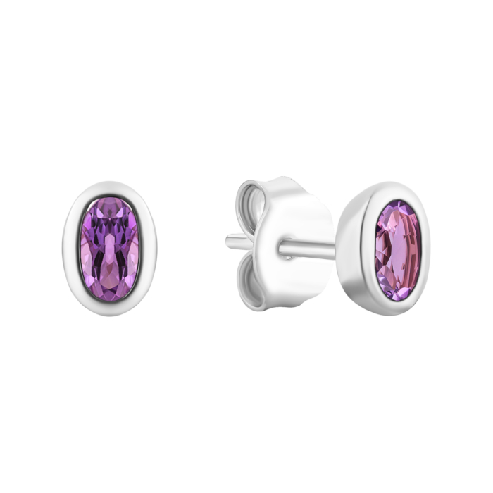 Срібні пусети з аметистом. Артикул UG5SZDR03013 с ам