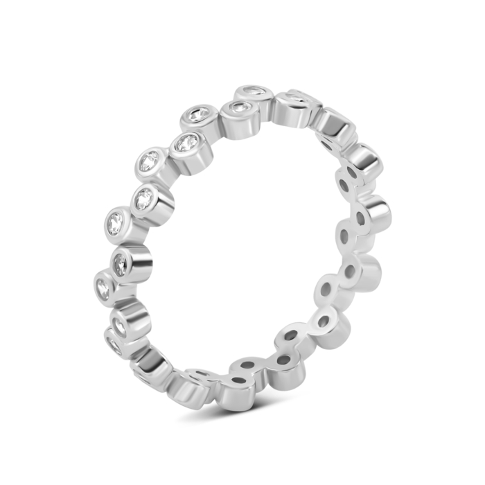 Срібна каблучка з фіанітами. Артикул UG5SZDR03048