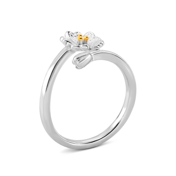 Срібна каблучка Квітка з позолотою. Артикул UG5SZDR10112