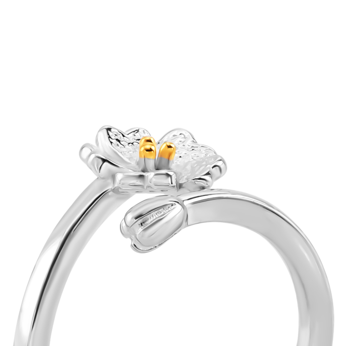 Срібна каблучка Квітка з позолотою. Артикул UG5SZDR10112