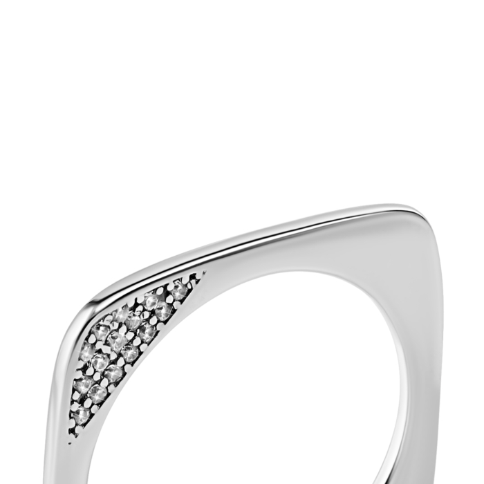 Серебряное кольцо Квадрат с фианитами. Артикул UG5SZDR15590