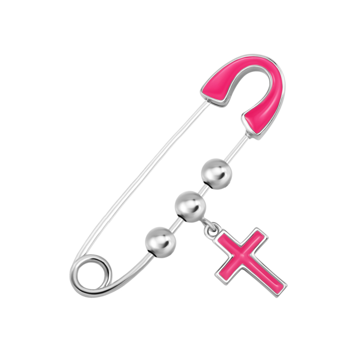 Срібна булавка Хрестик з емаллю. Артикул UG5SZDX00290