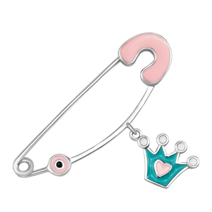 Срібна булавка Корона з емаллю. Артикул UG5SZDX00377