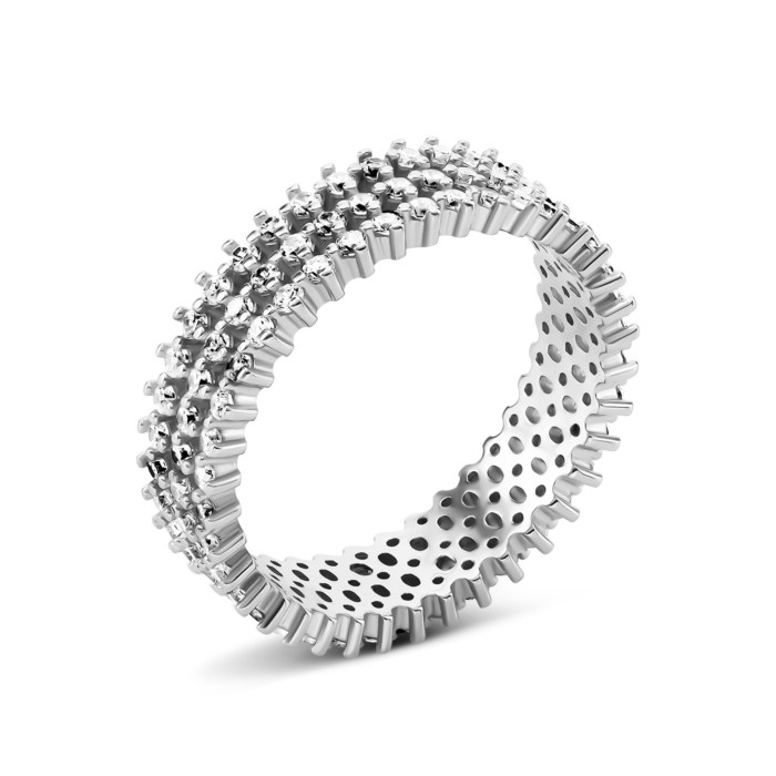 Срібна каблучка з фіанітами. Артикул UG5TA07296