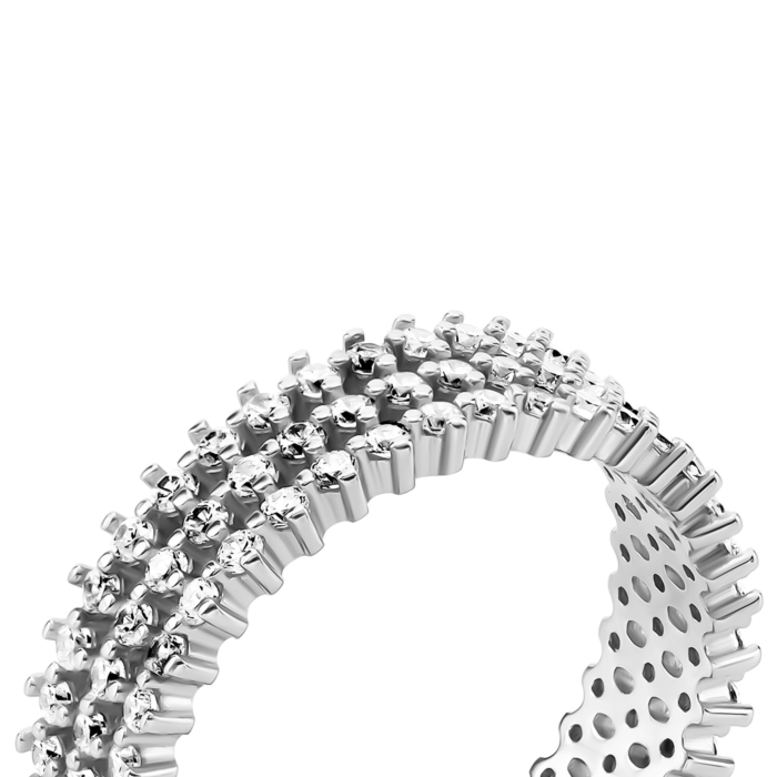 Срібна каблучка з фіанітами. Артикул UG5TA07296