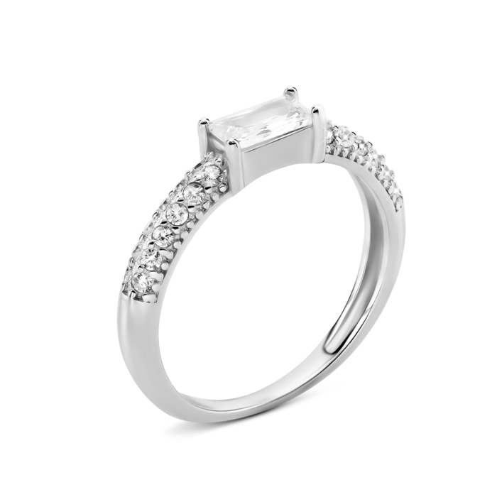 Срібна каблучка з фіанітами. Артикул UG5TA07962