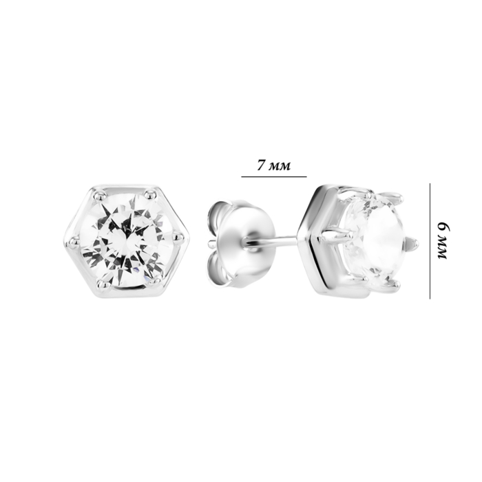 Серебряные пусеты с фианитами. Артикул UG5TFE00031